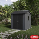 Keter 7′ x 7.5′ Newton Plus Side Entry Plastic Shed – Dark Grey