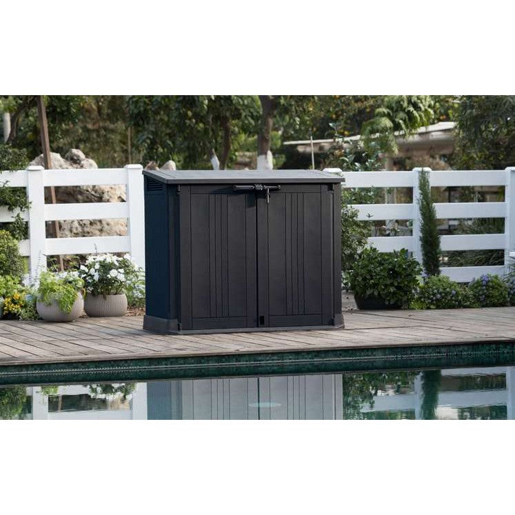 Keter Store It Out Nova 880L Storage Box (with pistons) – Dark Grey with Light Grey Lid