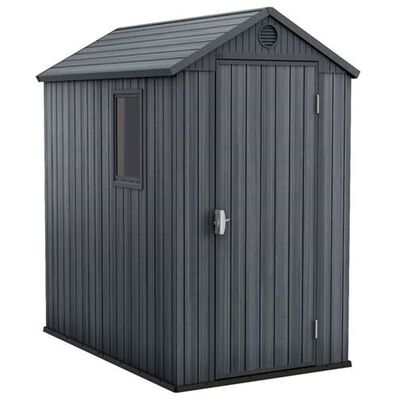Keter 4×6 Darwin Heavy Duty Plastic Garden Shed – Grey