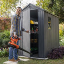 Keter 4×6 Darwin Heavy Duty Plastic Garden Shed – Grey