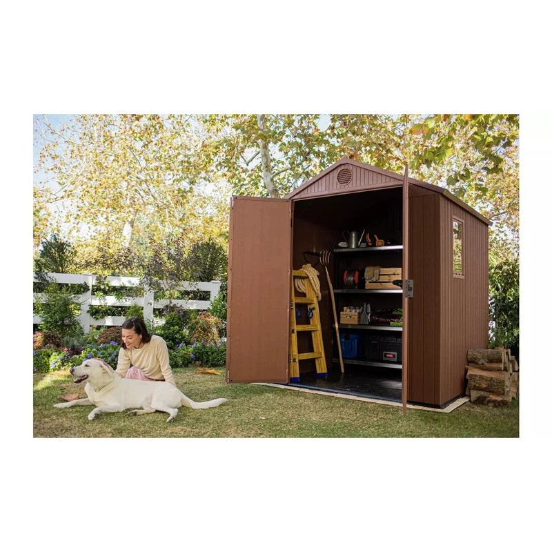Keter 6×6 Darwin Heavy Duty Plastic Garden Shed – Brown