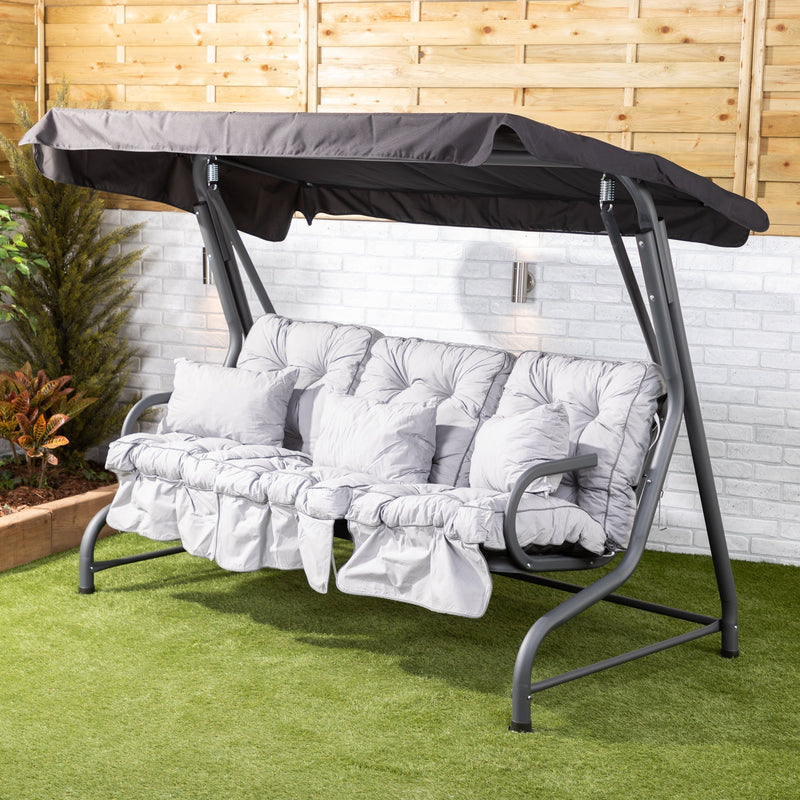 Alfresia Roma 3 Seater Garden Swing Seat | Classic Cushions
