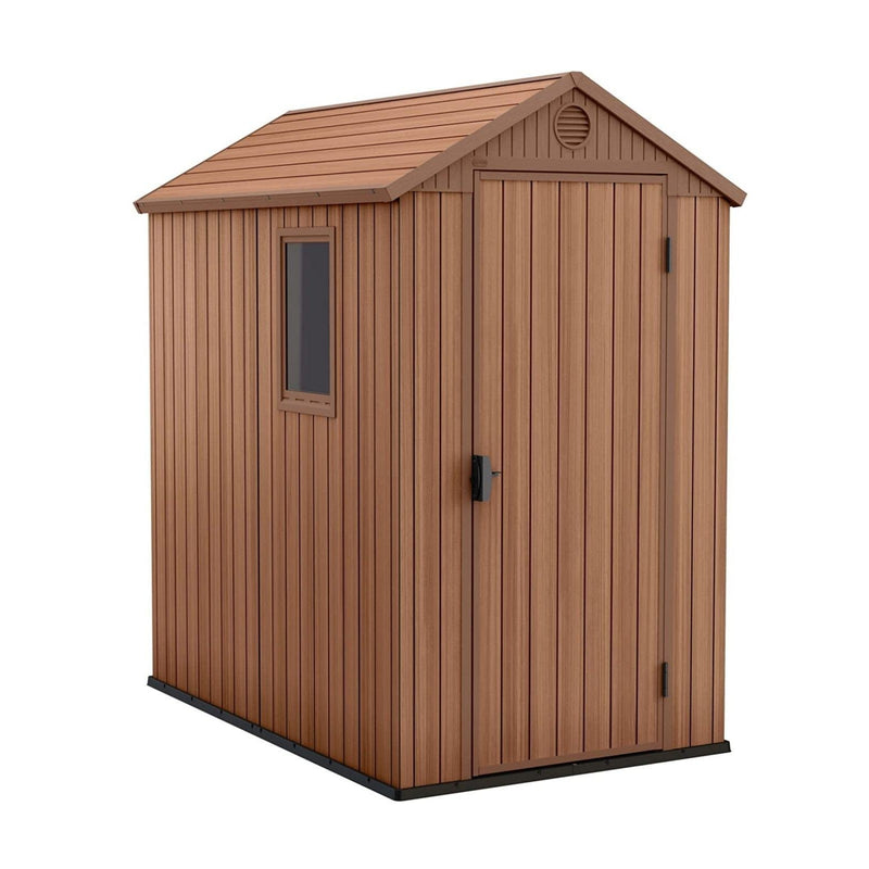 Keter 4×6 Darwin Heavy Duty Plastic Garden Shed – Brown