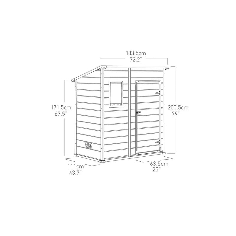 Keter 6 x 4 Manor Plastic Pent Garden Storage Shed – Beige