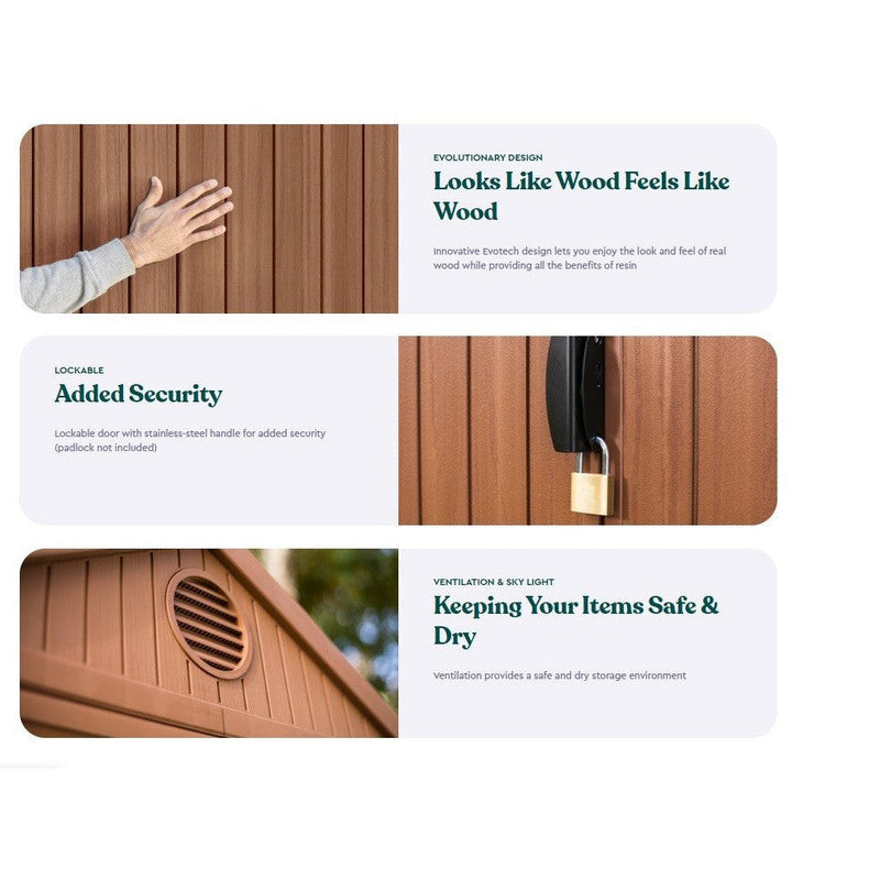 Keter 4×6 Darwin Heavy Duty Plastic Garden Shed – Brown