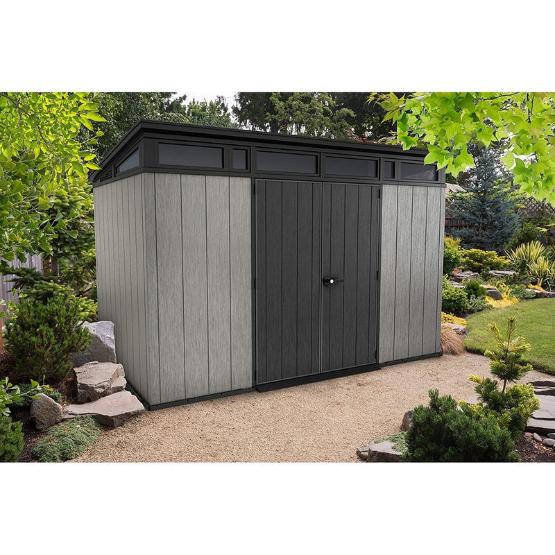 Keter 11x 7 Artisan Heavy Duty Plastic Pent Shed – Grey
