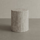 Porto Travertine Side Table, White