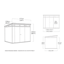 Keter 9x 7 Cortina Heavy Duty Plastic Pent Shed – Green