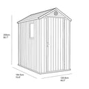 Keter 4×6 Darwin Heavy Duty Plastic Garden Shed – Grey